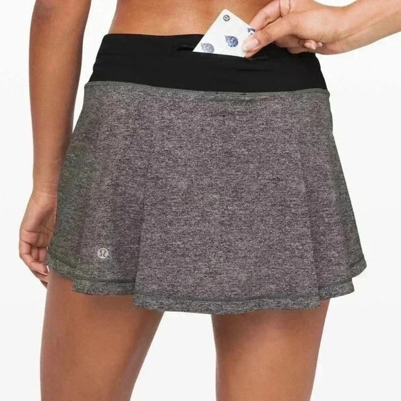 Lululemon Pace Rival Skirt (Regular) No Panels 13" Heather Lux W8A81R size 2 - Picture 1 of 7